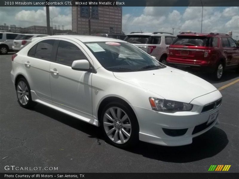 Wicked White Metallic / Black 2010 Mitsubishi Lancer Sportback GTS