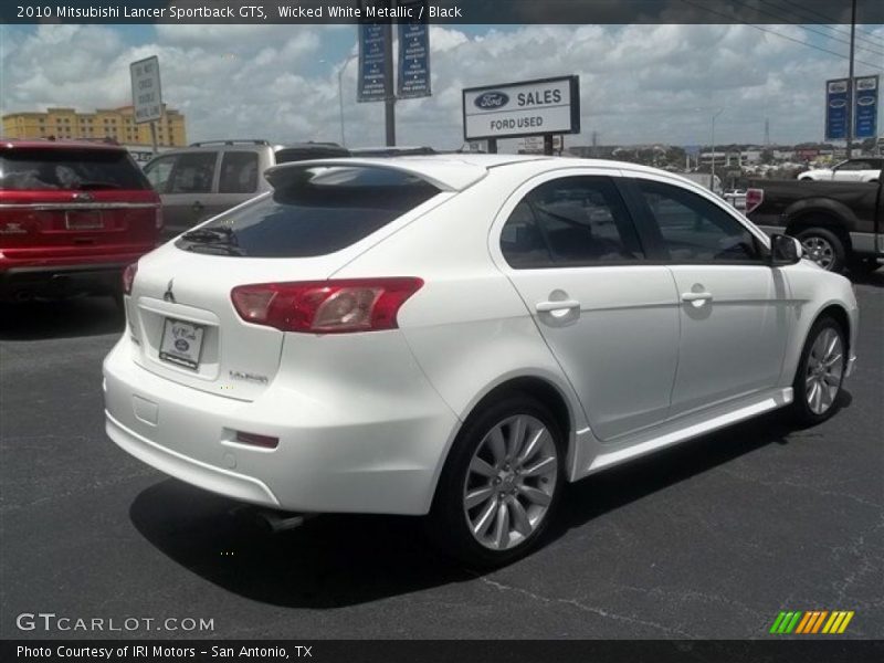 Wicked White Metallic / Black 2010 Mitsubishi Lancer Sportback GTS