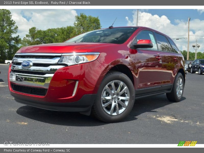 Ruby Red / Charcoal Black 2013 Ford Edge SEL EcoBoost