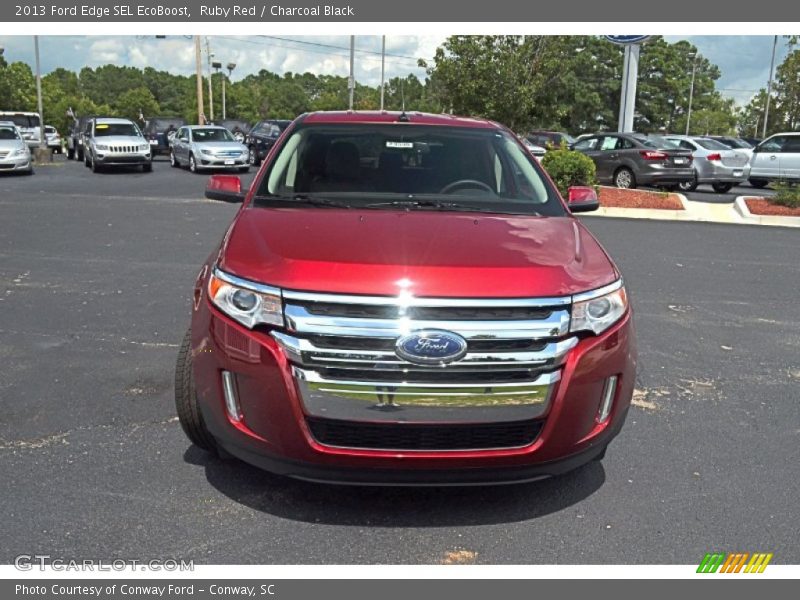 Ruby Red / Charcoal Black 2013 Ford Edge SEL EcoBoost