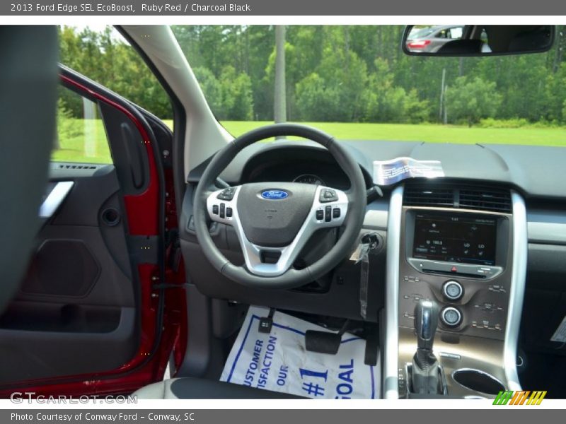 Ruby Red / Charcoal Black 2013 Ford Edge SEL EcoBoost