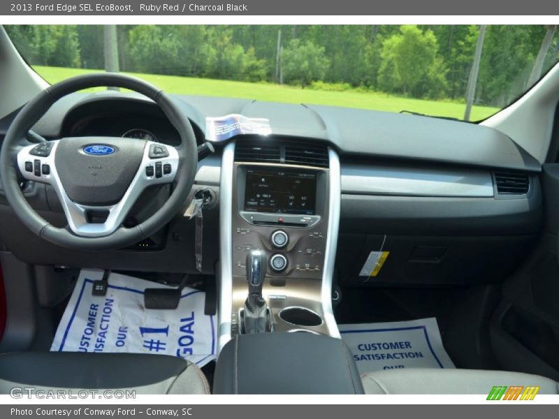 Ruby Red / Charcoal Black 2013 Ford Edge SEL EcoBoost