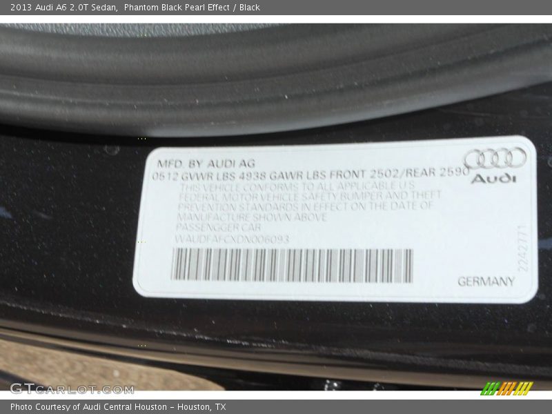 Phantom Black Pearl Effect / Black 2013 Audi A6 2.0T Sedan