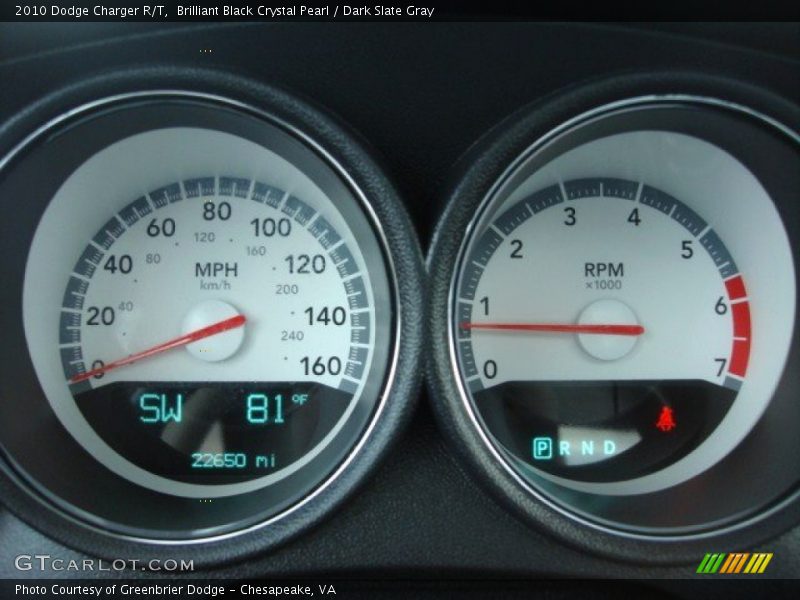 Brilliant Black Crystal Pearl / Dark Slate Gray 2010 Dodge Charger R/T