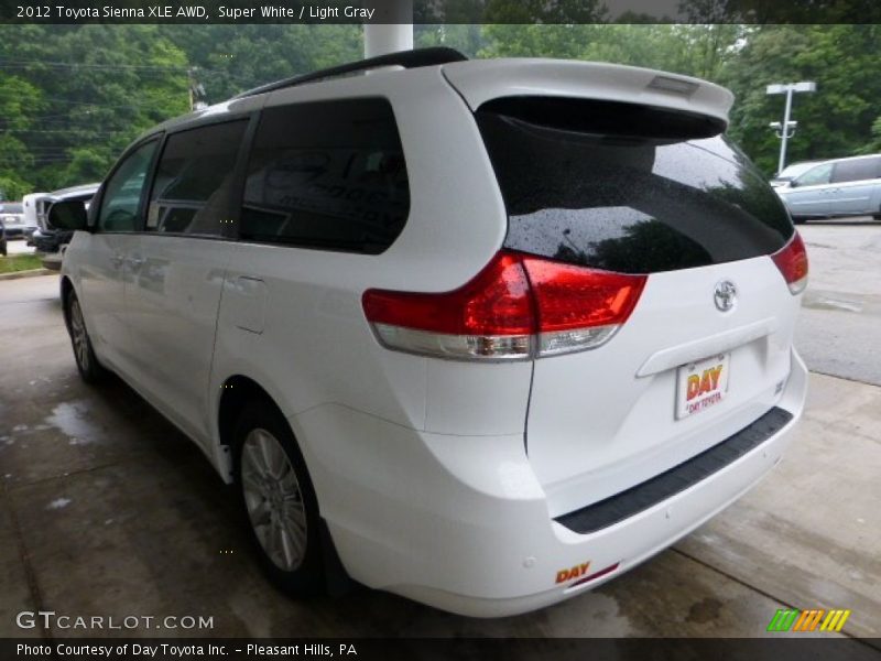 Super White / Light Gray 2012 Toyota Sienna XLE AWD