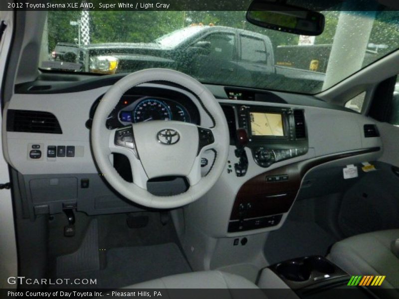 Super White / Light Gray 2012 Toyota Sienna XLE AWD