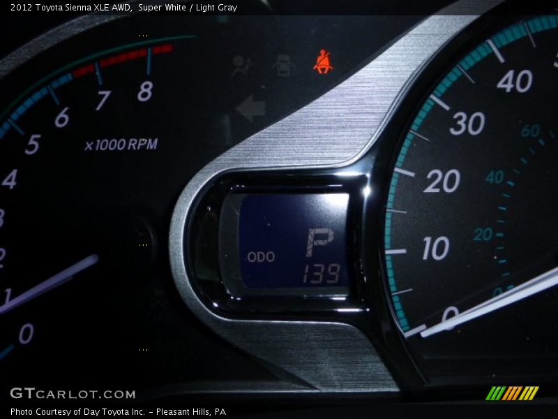 Super White / Light Gray 2012 Toyota Sienna XLE AWD