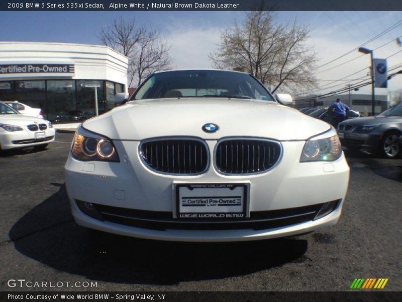 Alpine White / Natural Brown Dakota Leather 2009 BMW 5 Series 535xi Sedan