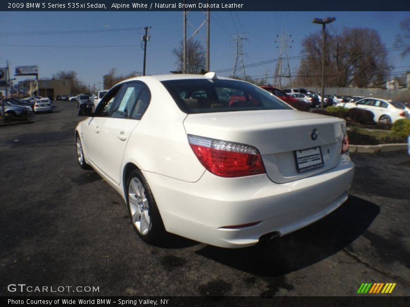 Alpine White / Natural Brown Dakota Leather 2009 BMW 5 Series 535xi Sedan