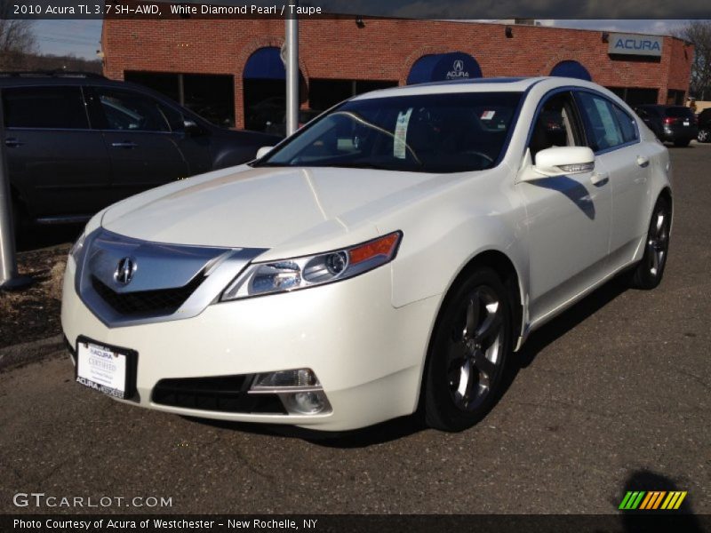 White Diamond Pearl / Taupe 2010 Acura TL 3.7 SH-AWD