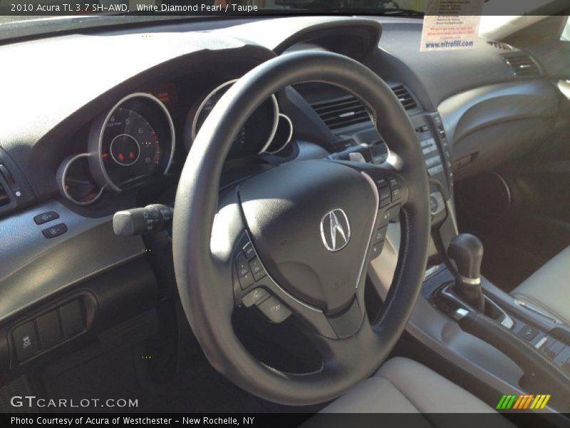 White Diamond Pearl / Taupe 2010 Acura TL 3.7 SH-AWD