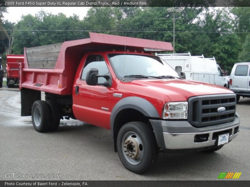 Red / Medium Flint 2005 Ford F450 Super Duty XL Regular Cab Dump Truck