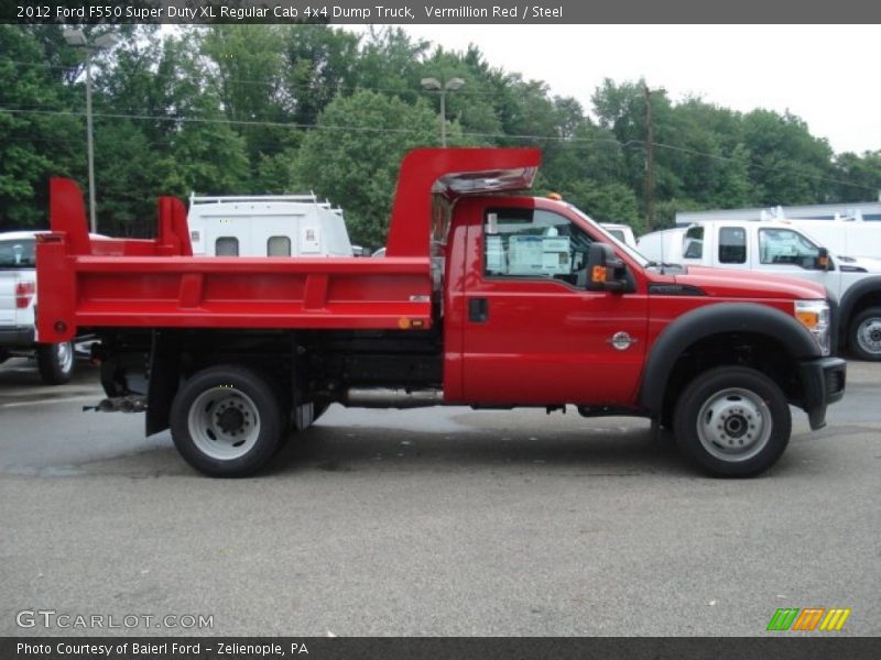 Vermillion Red / Steel 2012 Ford F550 Super Duty XL Regular Cab 4x4 Dump Truck