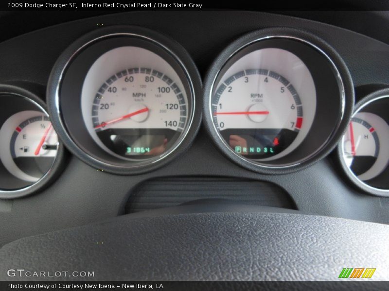 Inferno Red Crystal Pearl / Dark Slate Gray 2009 Dodge Charger SE