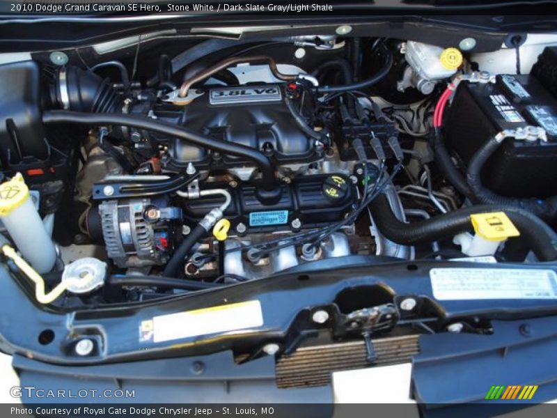 Stone White / Dark Slate Gray/Light Shale 2010 Dodge Grand Caravan SE Hero