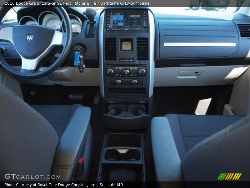 Stone White / Dark Slate Gray/Light Shale 2010 Dodge Grand Caravan SE Hero
