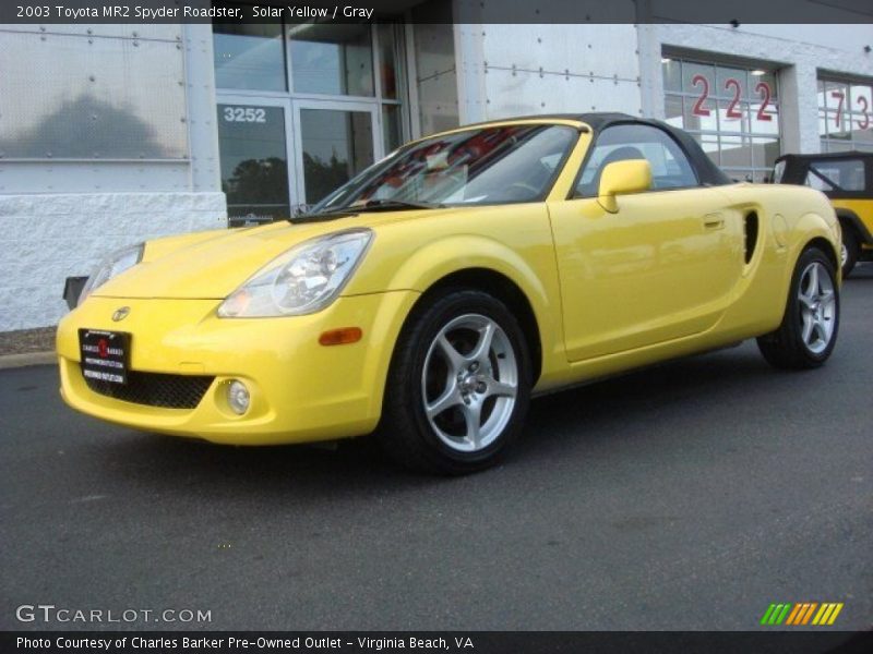 Solar Yellow / Gray 2003 Toyota MR2 Spyder Roadster