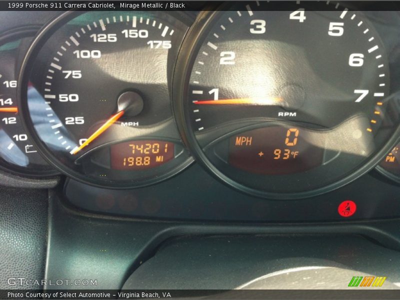 Mirage Metallic / Black 1999 Porsche 911 Carrera Cabriolet