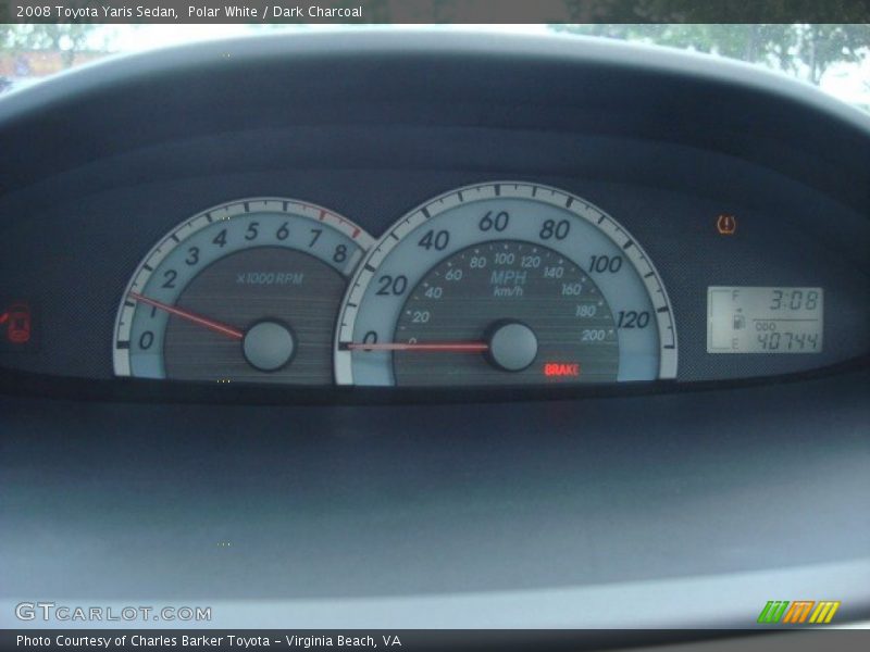 Polar White / Dark Charcoal 2008 Toyota Yaris Sedan