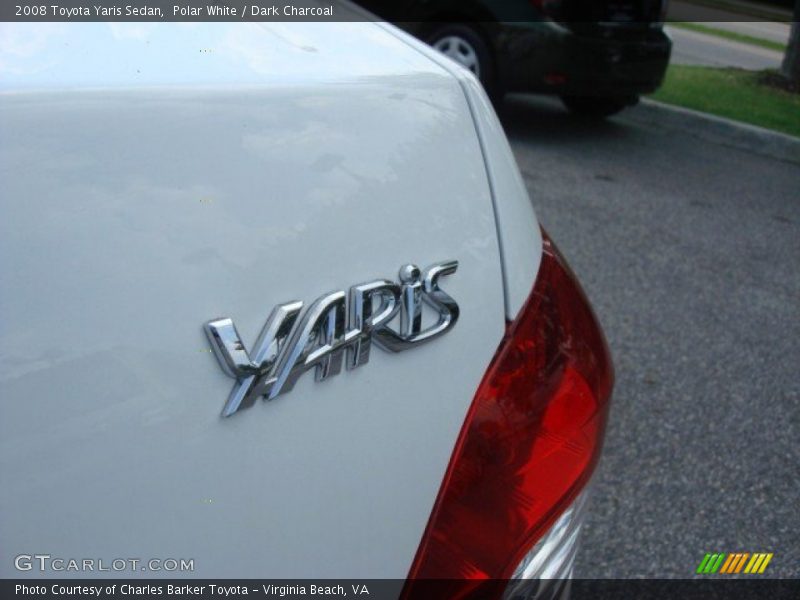 Polar White / Dark Charcoal 2008 Toyota Yaris Sedan