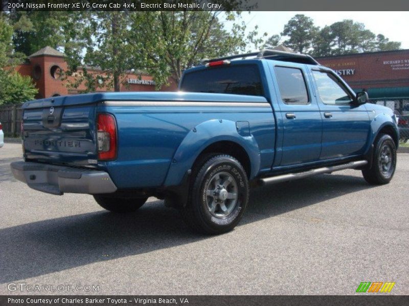 Electric Blue Metallic / Gray 2004 Nissan Frontier XE V6 Crew Cab 4x4