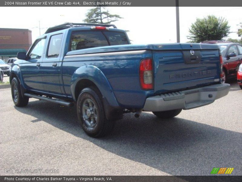 Electric Blue Metallic / Gray 2004 Nissan Frontier XE V6 Crew Cab 4x4