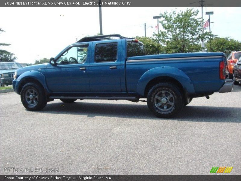 Electric Blue Metallic / Gray 2004 Nissan Frontier XE V6 Crew Cab 4x4