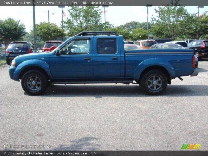Electric Blue Metallic / Gray 2004 Nissan Frontier XE V6 Crew Cab 4x4
