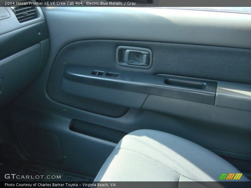 Electric Blue Metallic / Gray 2004 Nissan Frontier XE V6 Crew Cab 4x4