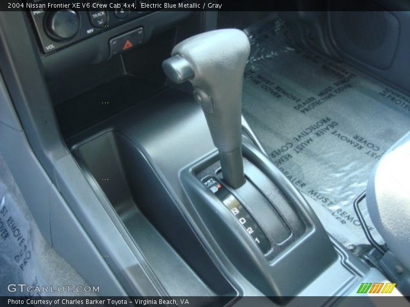 Electric Blue Metallic / Gray 2004 Nissan Frontier XE V6 Crew Cab 4x4