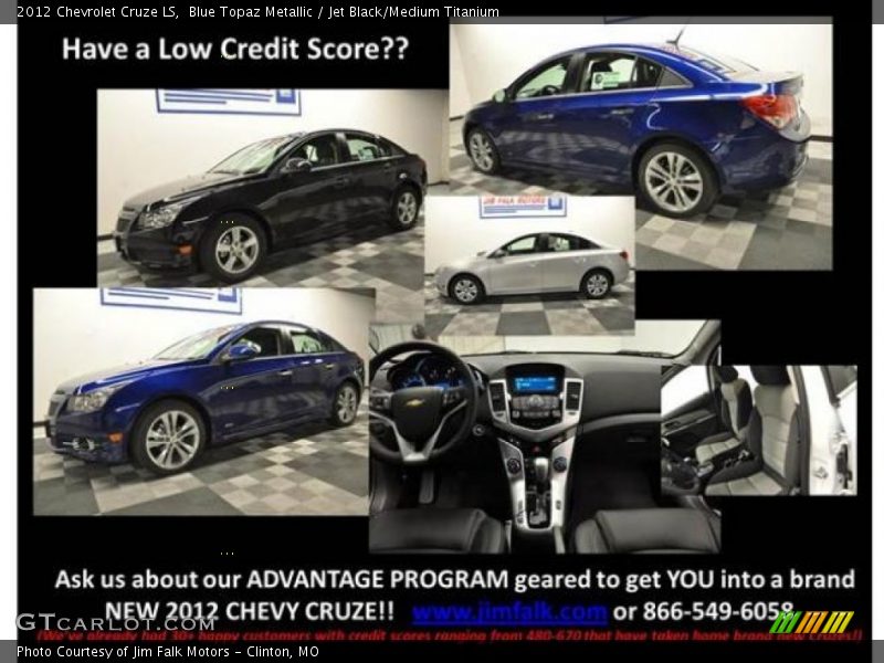 Blue Topaz Metallic / Jet Black/Medium Titanium 2012 Chevrolet Cruze LS