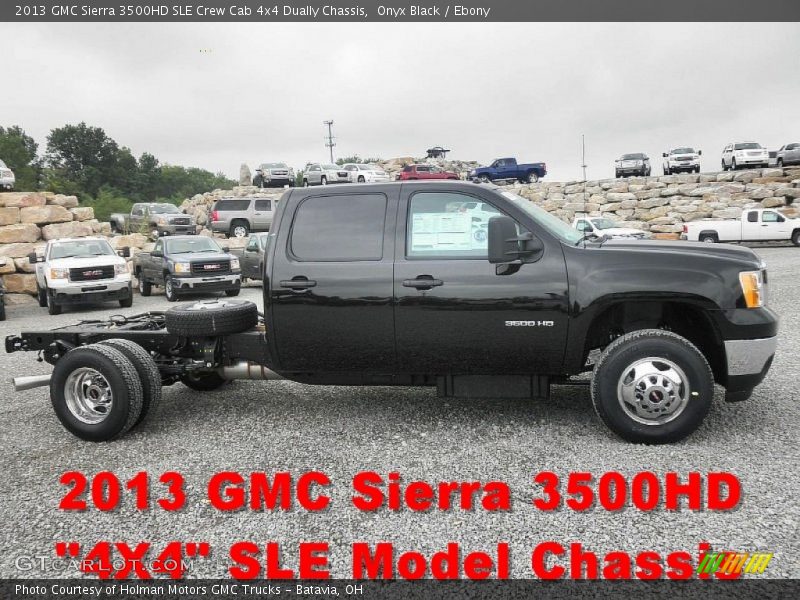 Onyx Black / Ebony 2013 GMC Sierra 3500HD SLE Crew Cab 4x4 Dually Chassis