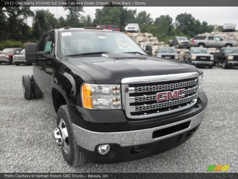 Onyx Black / Ebony 2013 GMC Sierra 3500HD SLE Crew Cab 4x4 Dually Chassis