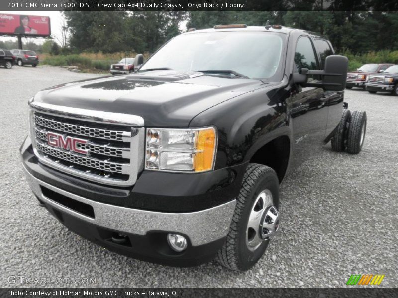 Onyx Black / Ebony 2013 GMC Sierra 3500HD SLE Crew Cab 4x4 Dually Chassis