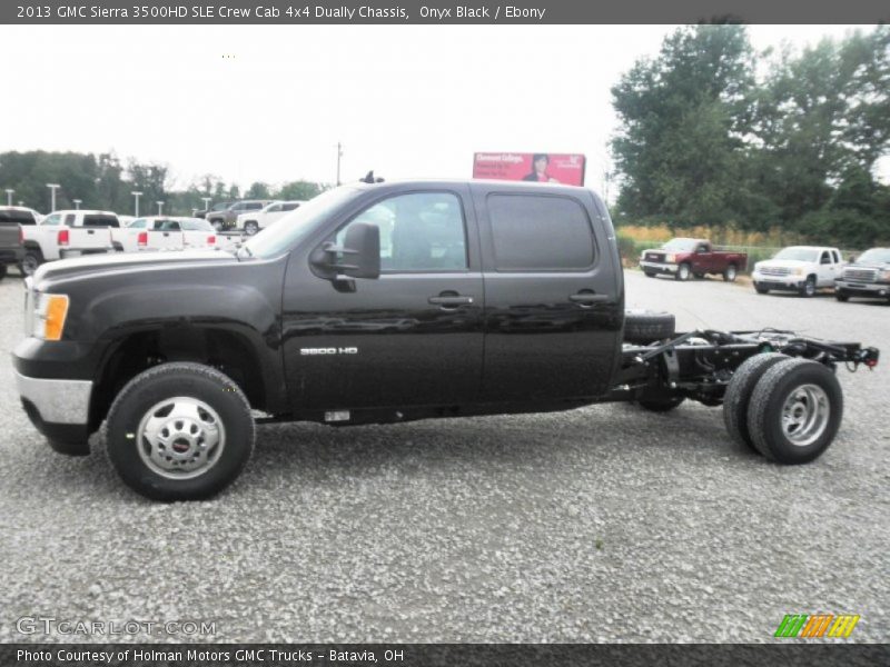 Onyx Black / Ebony 2013 GMC Sierra 3500HD SLE Crew Cab 4x4 Dually Chassis