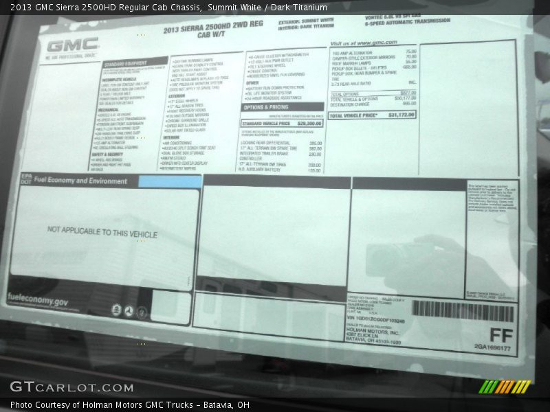 Summit White / Dark Titanium 2013 GMC Sierra 2500HD Regular Cab Chassis