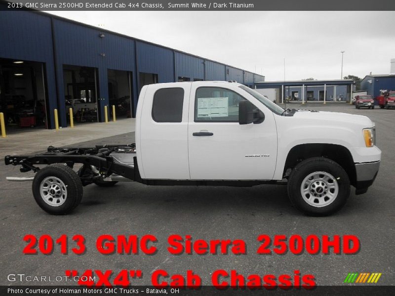 Summit White / Dark Titanium 2013 GMC Sierra 2500HD Extended Cab 4x4 Chassis