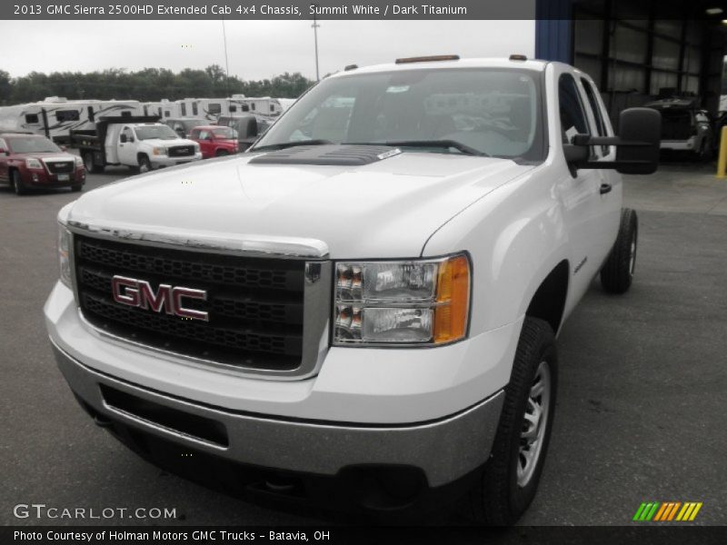 Summit White / Dark Titanium 2013 GMC Sierra 2500HD Extended Cab 4x4 Chassis