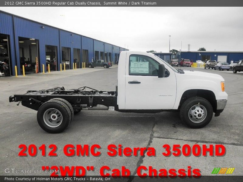 Summit White / Dark Titanium 2012 GMC Sierra 3500HD Regular Cab Dually Chassis