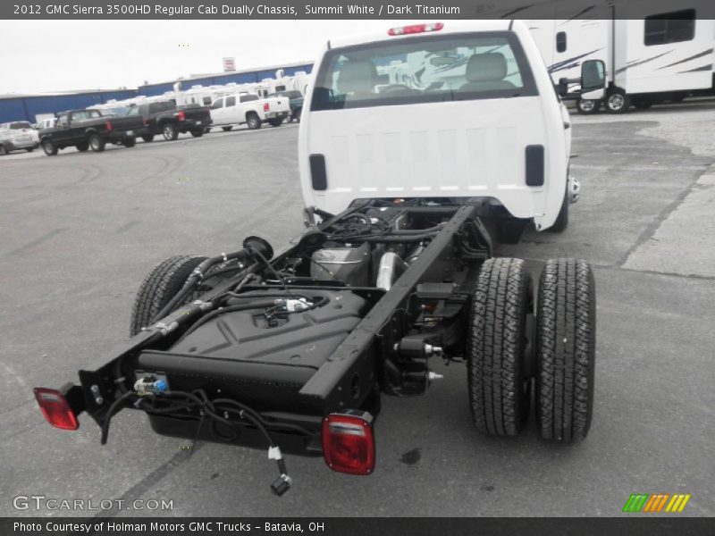 Summit White / Dark Titanium 2012 GMC Sierra 3500HD Regular Cab Dually Chassis