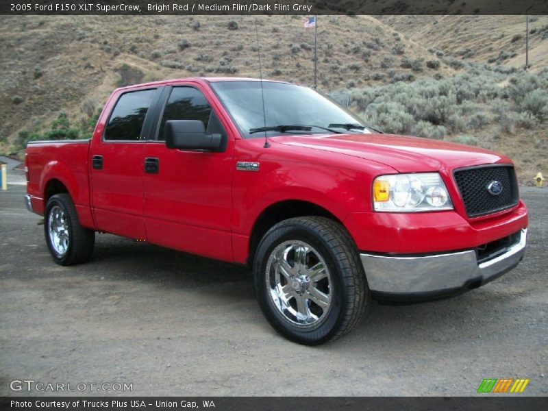 Bright Red / Medium Flint/Dark Flint Grey 2005 Ford F150 XLT SuperCrew