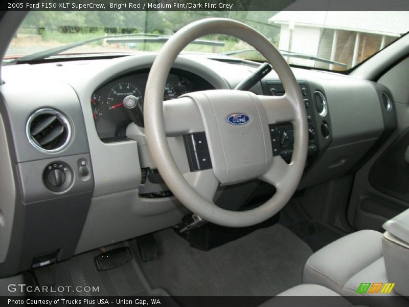 Bright Red / Medium Flint/Dark Flint Grey 2005 Ford F150 XLT SuperCrew