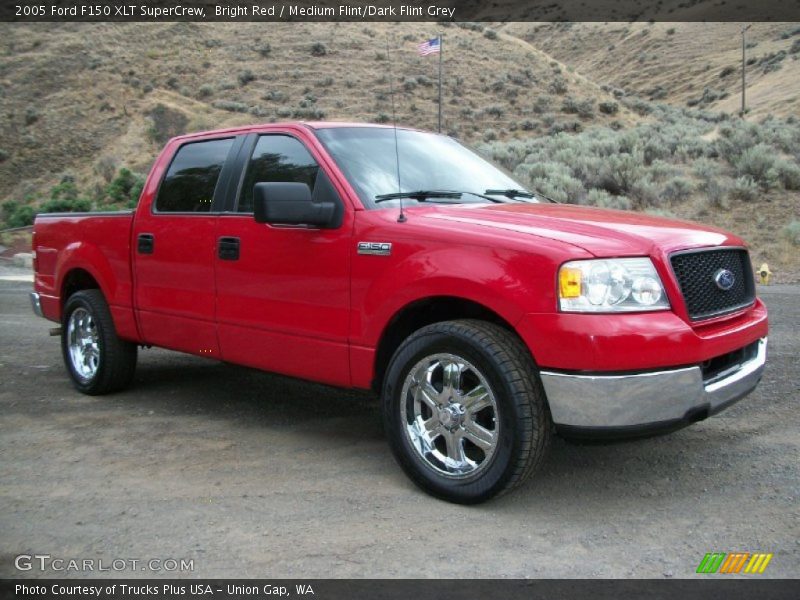 Bright Red / Medium Flint/Dark Flint Grey 2005 Ford F150 XLT SuperCrew