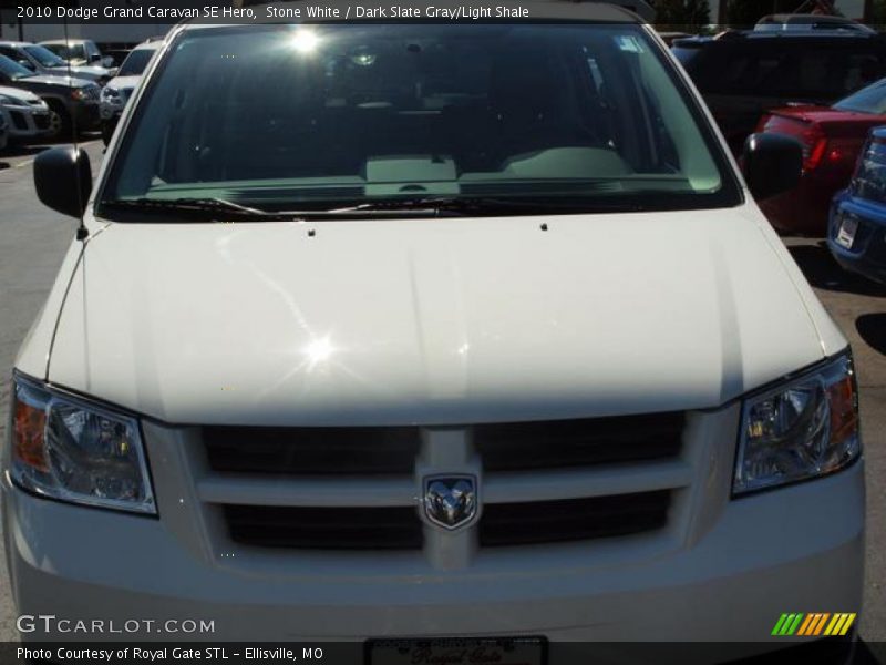 Stone White / Dark Slate Gray/Light Shale 2010 Dodge Grand Caravan SE Hero