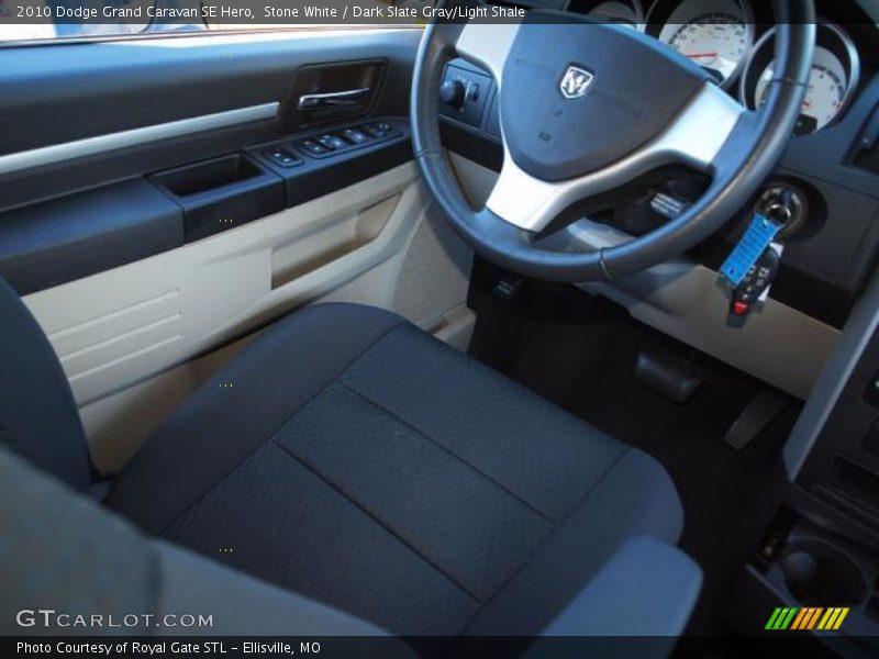 Stone White / Dark Slate Gray/Light Shale 2010 Dodge Grand Caravan SE Hero