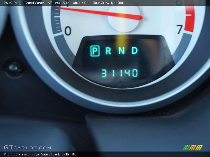 Stone White / Dark Slate Gray/Light Shale 2010 Dodge Grand Caravan SE Hero