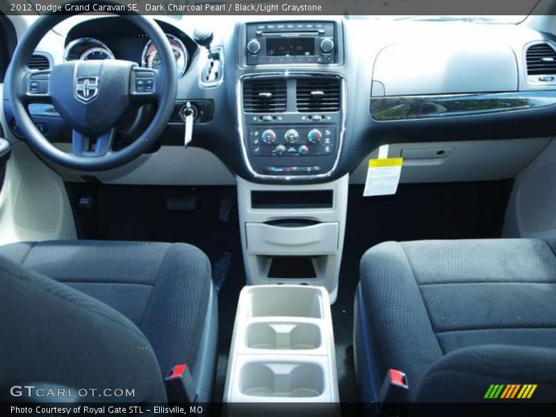 Dark Charcoal Pearl / Black/Light Graystone 2012 Dodge Grand Caravan SE