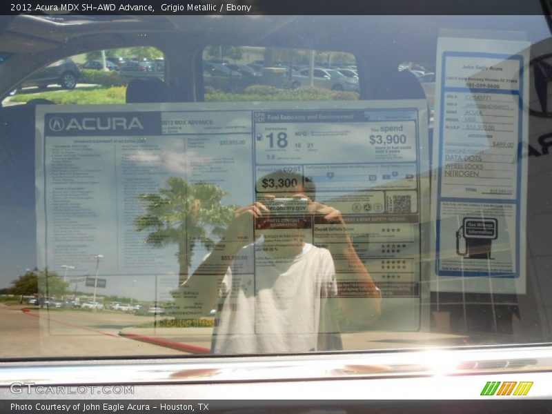 Grigio Metallic / Ebony 2012 Acura MDX SH-AWD Advance