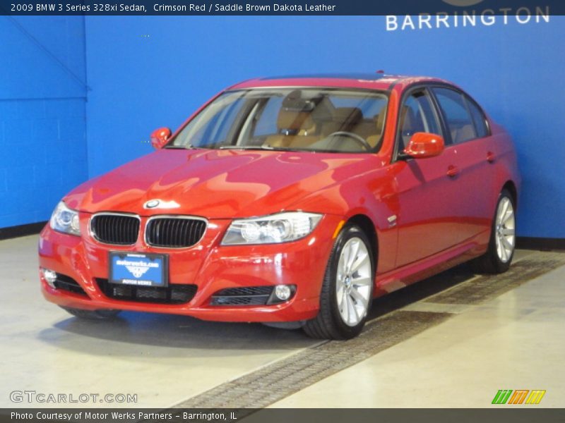 Crimson Red / Saddle Brown Dakota Leather 2009 BMW 3 Series 328xi Sedan