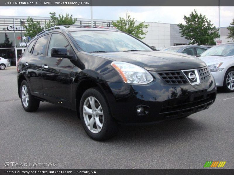Wicked Black / Gray 2010 Nissan Rogue SL AWD